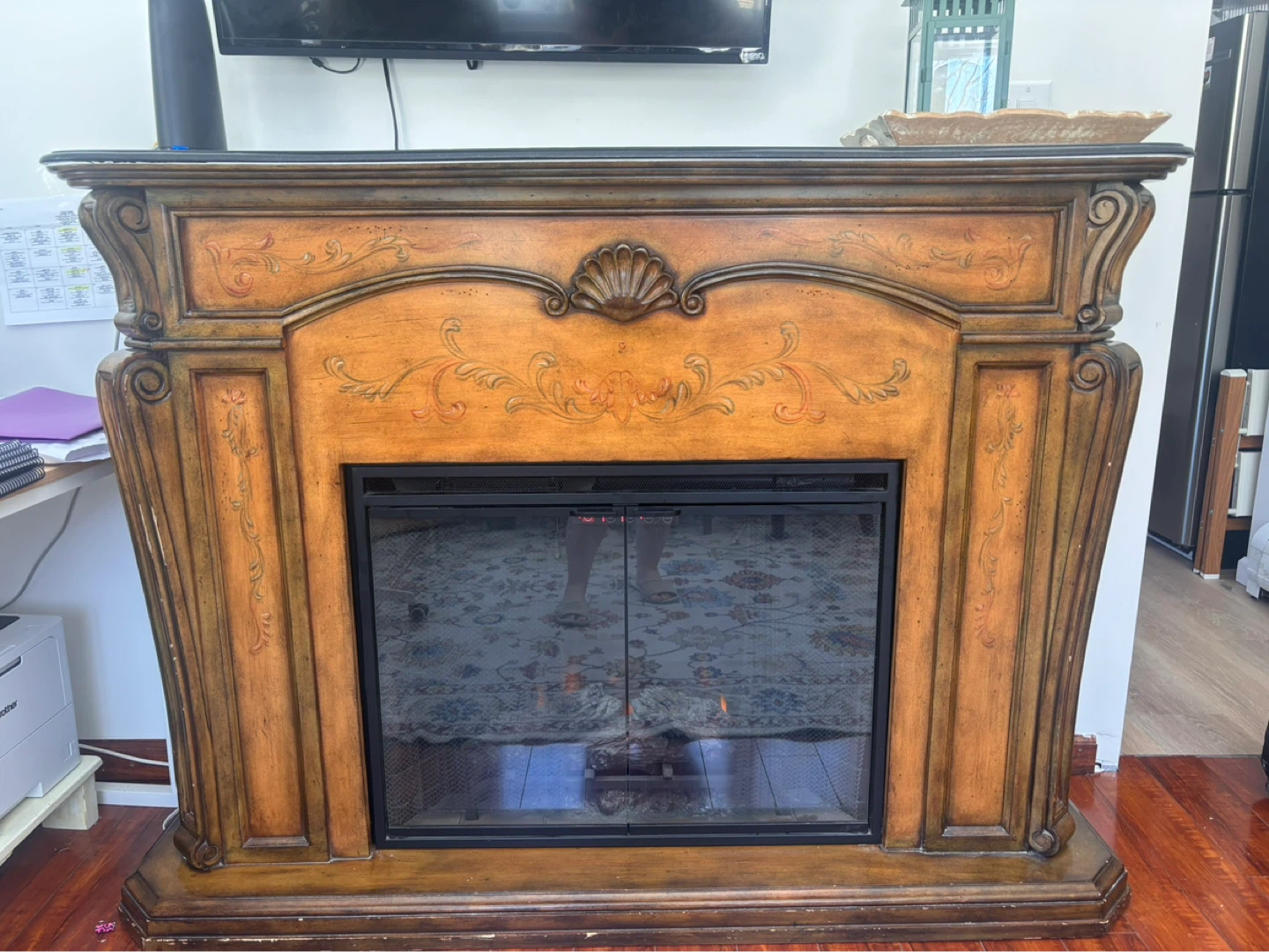 Ornate Electric Fireplace Mantel