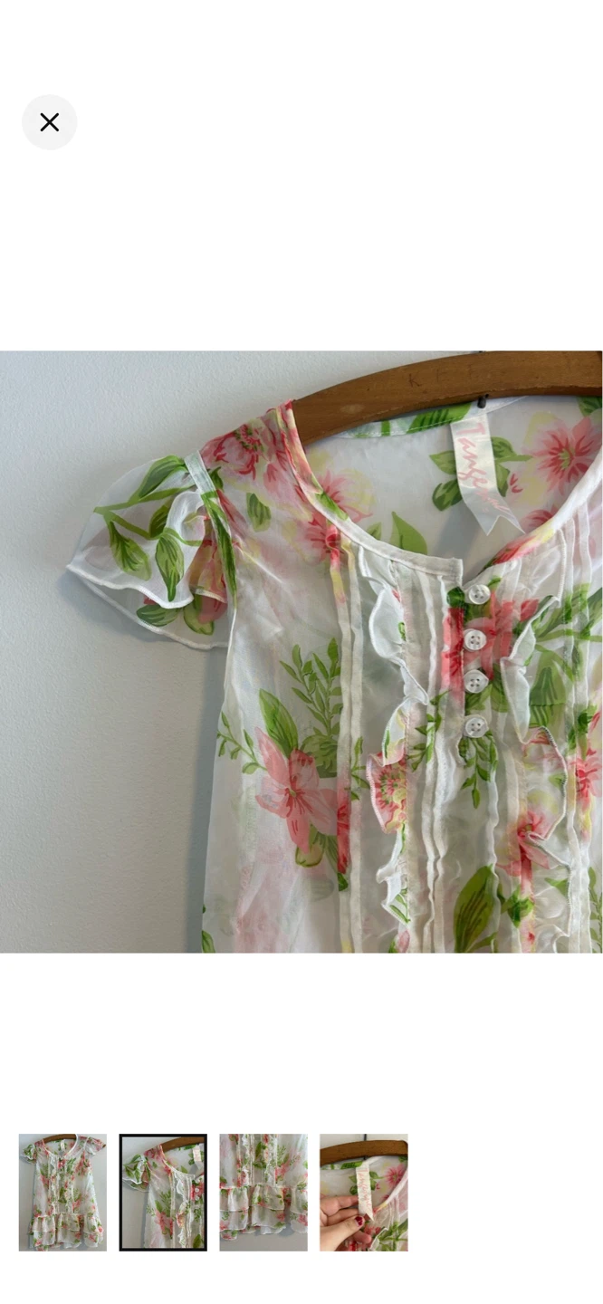 Pink & Green Floral Ruffle Dress - Size 8 - photo 2