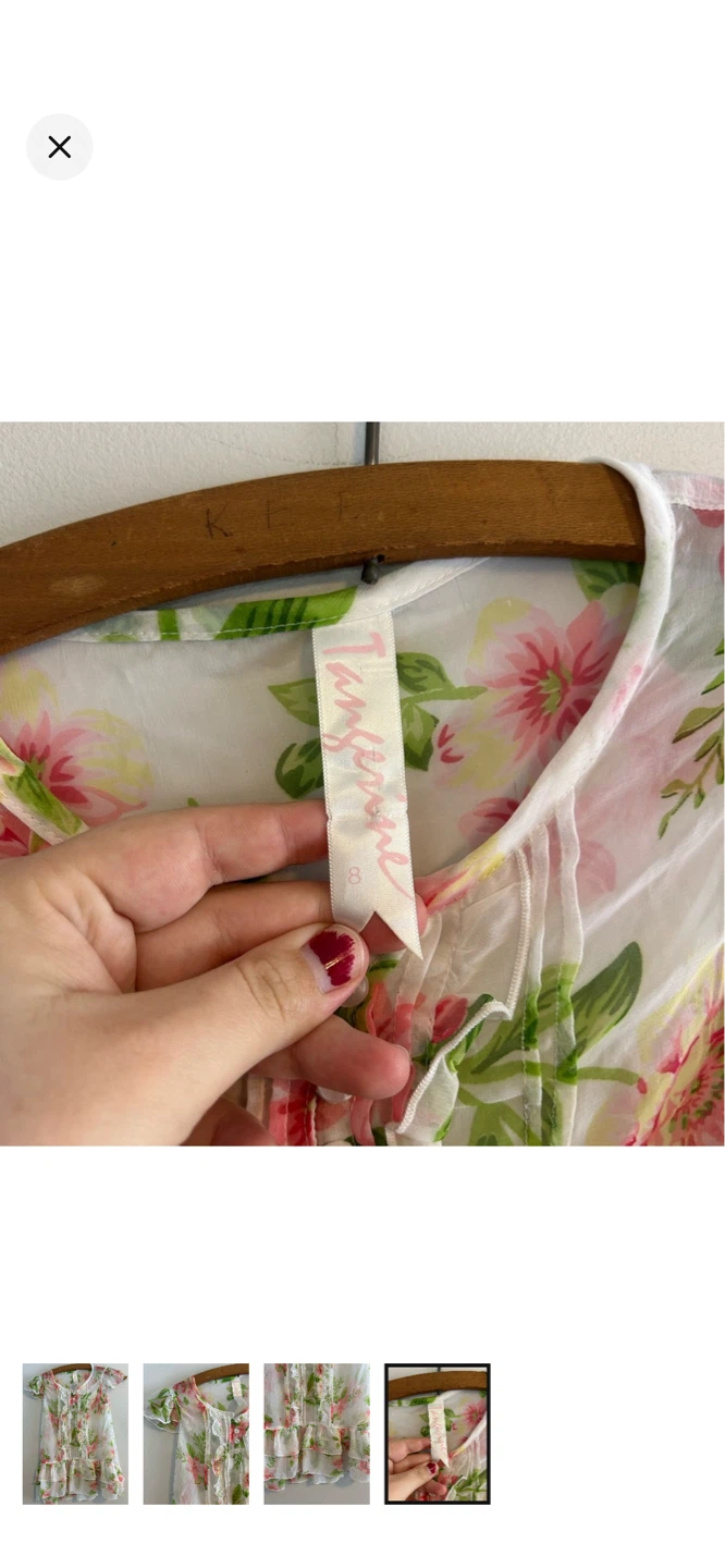 Pink & Green Floral Ruffle Dress - Size 8 - photo 4