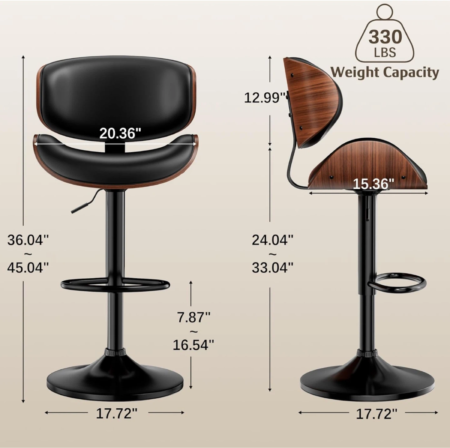 Adjustable Swivel Bar Stools Set of 2 , Brand NEW - photo 3