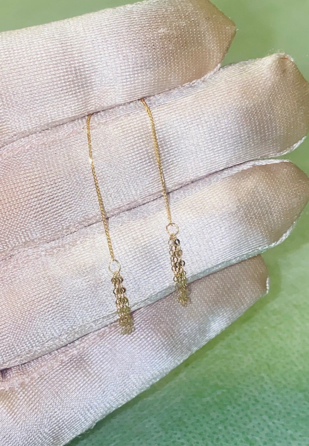 18K Gold Chain Drop Earrings