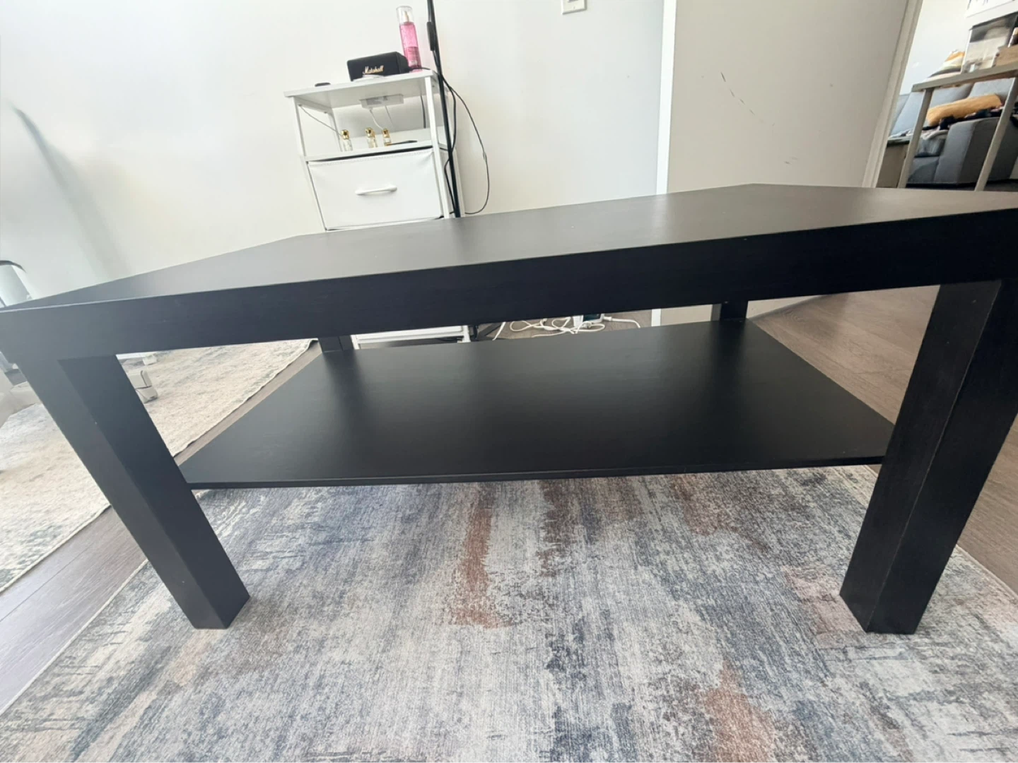 Ikea Black Coffee Table with Shelf - photo 3