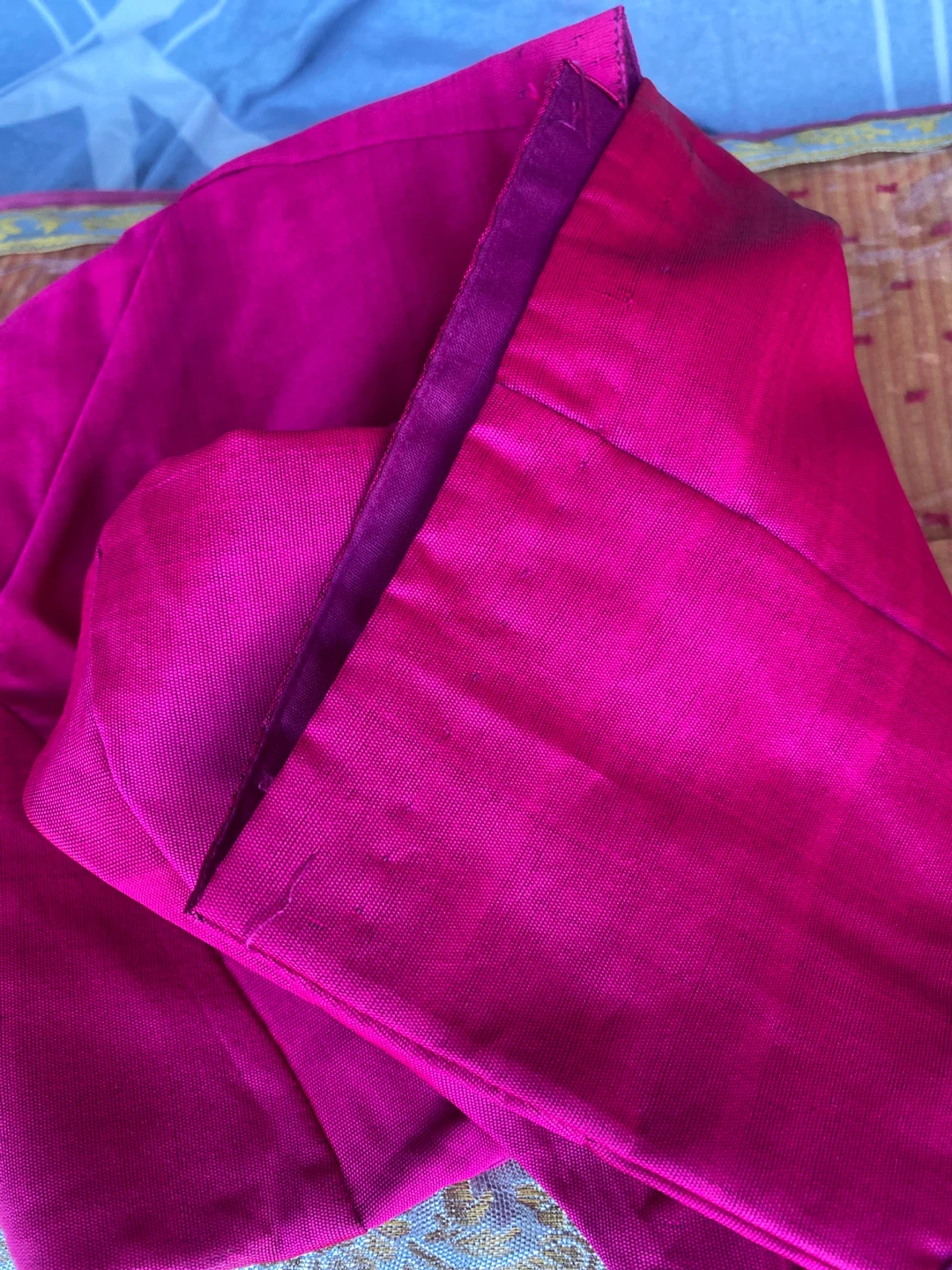 Bright Pink Saree Blouse with Cover to safely store - photo 5