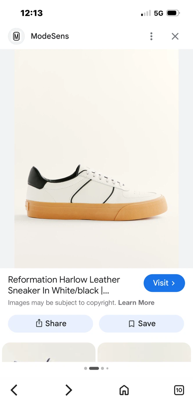Reformation Harlow Leather Sneaker White/Black