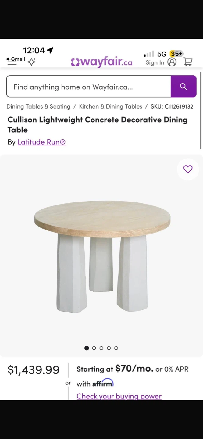 Latitude Run Cullison Lightweight Concrete Dining Table - photo 4