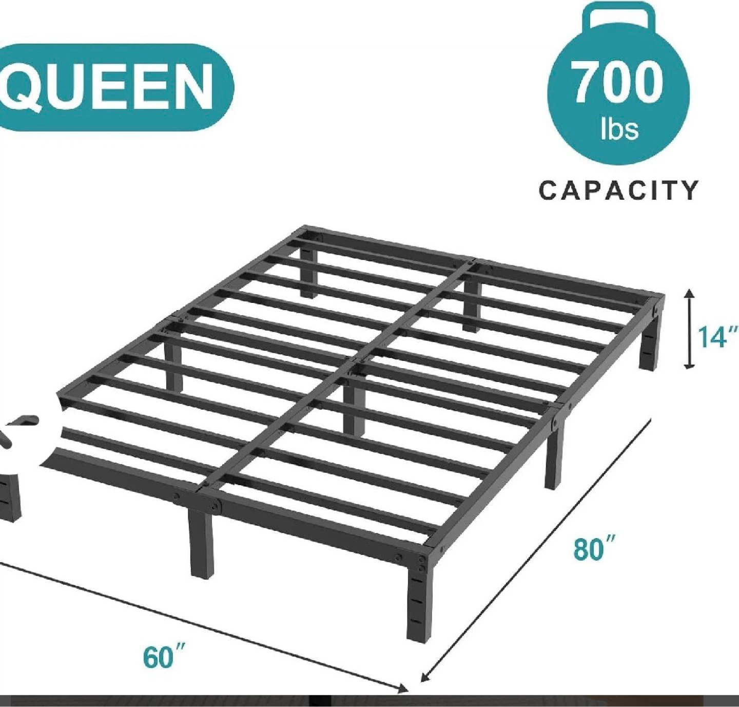 Queen Size Metal Bed Frame - photo 2