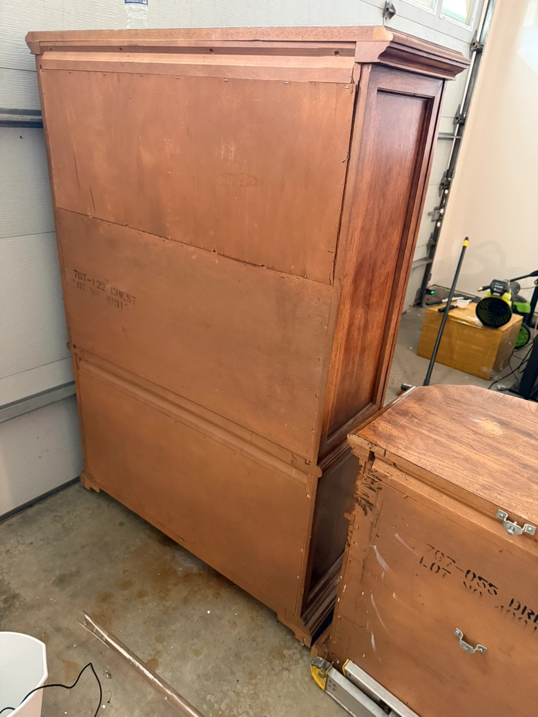 Vintage Wood Armoire and Dresser Set - photo 4