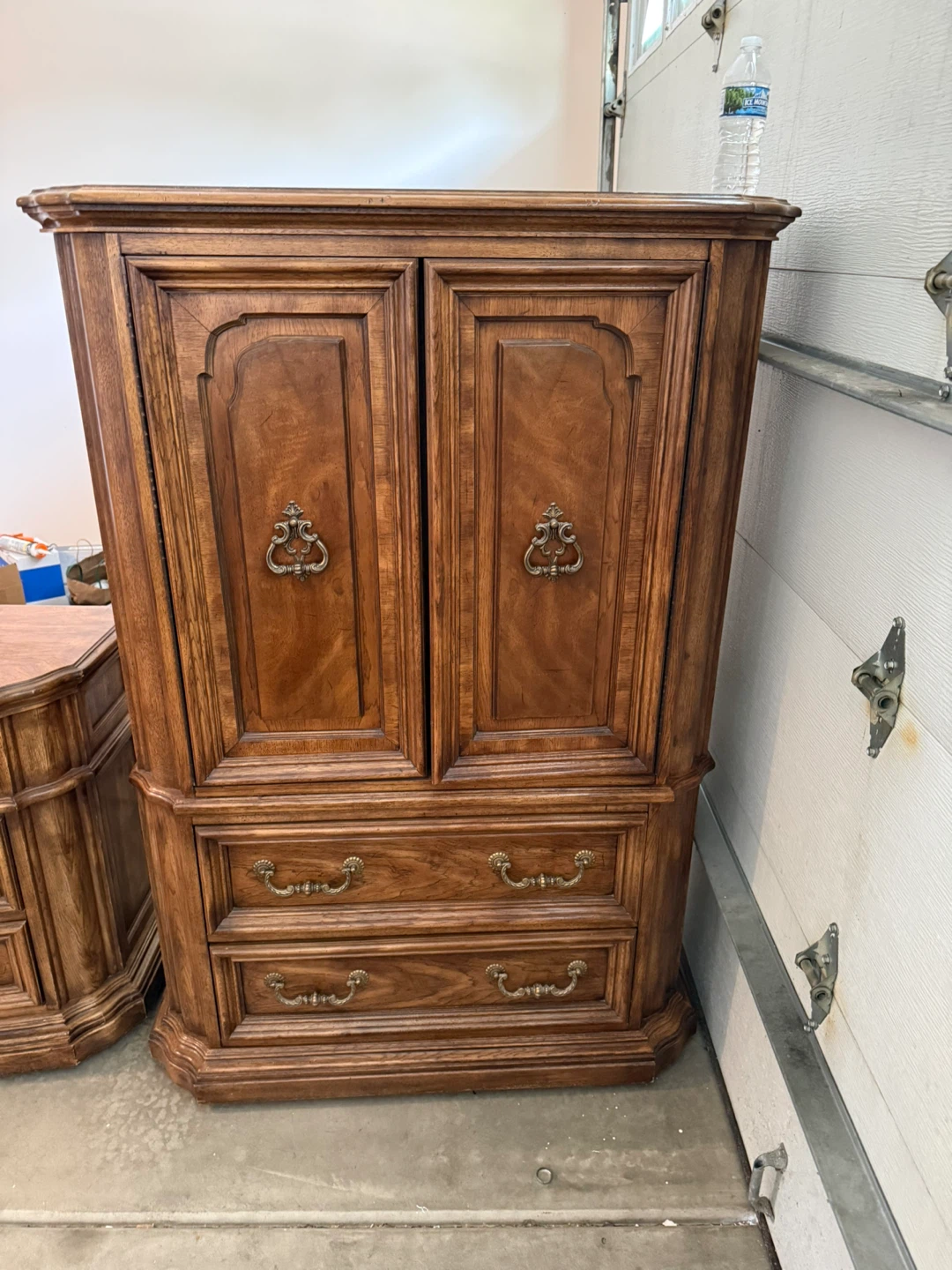 Vintage Wood Armoire and Dresser Set - photo 5