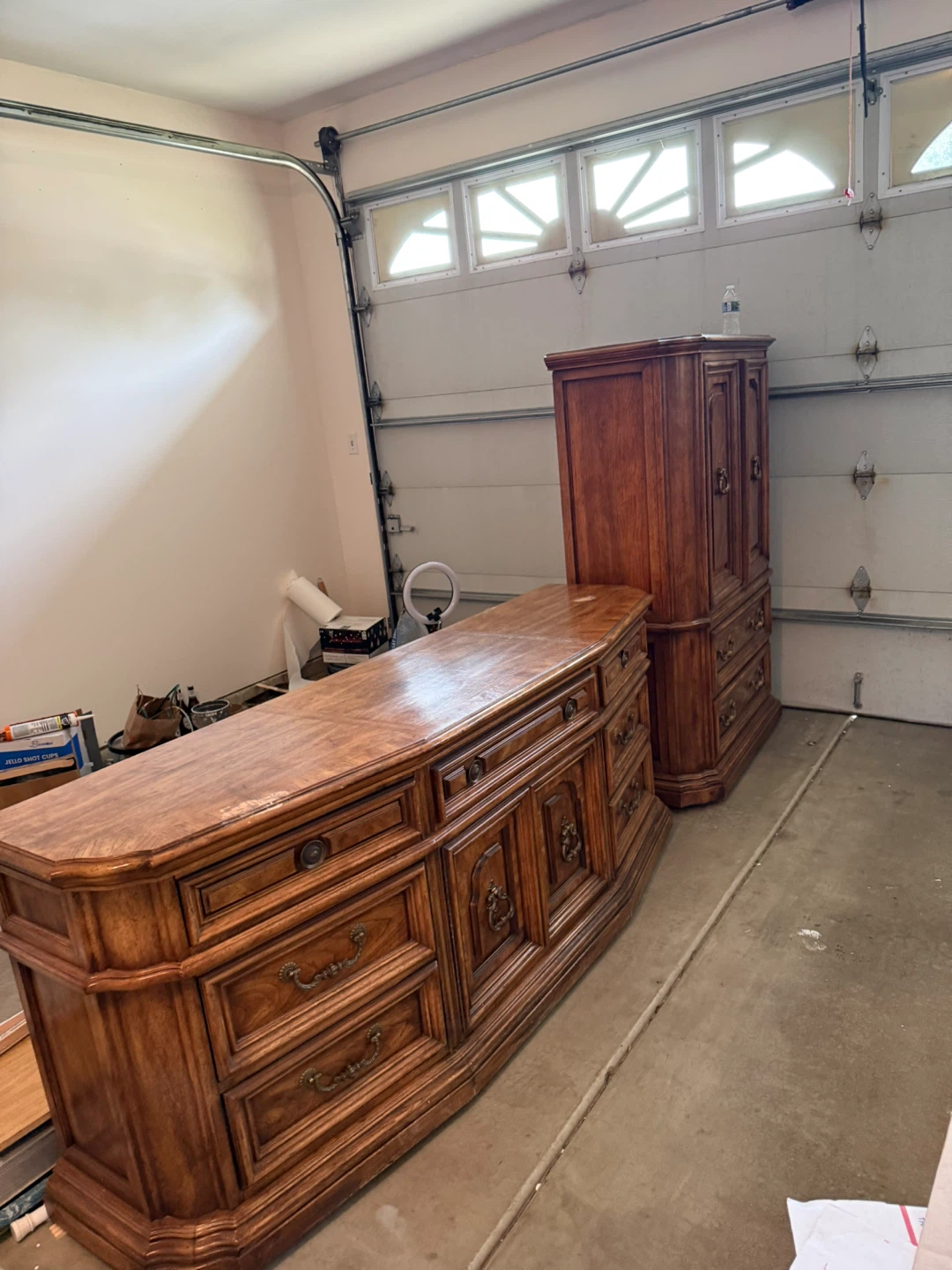 Vintage Wood Armoire and Dresser Set - photo 2