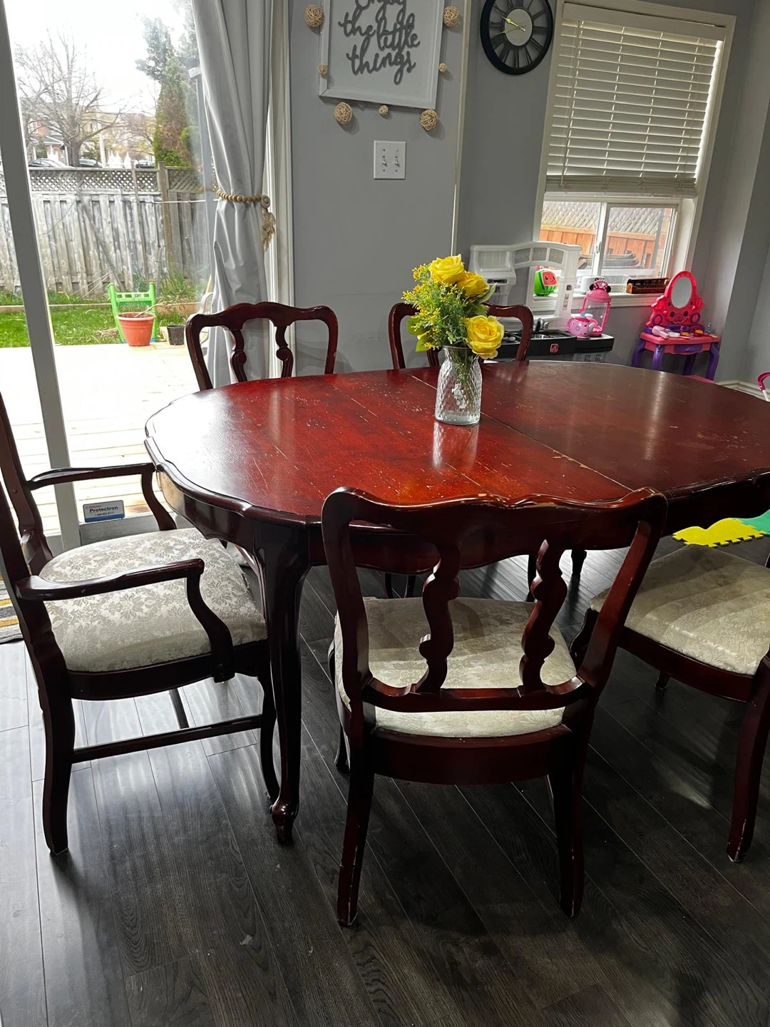 Cherry Dining Table with 6 Chairs