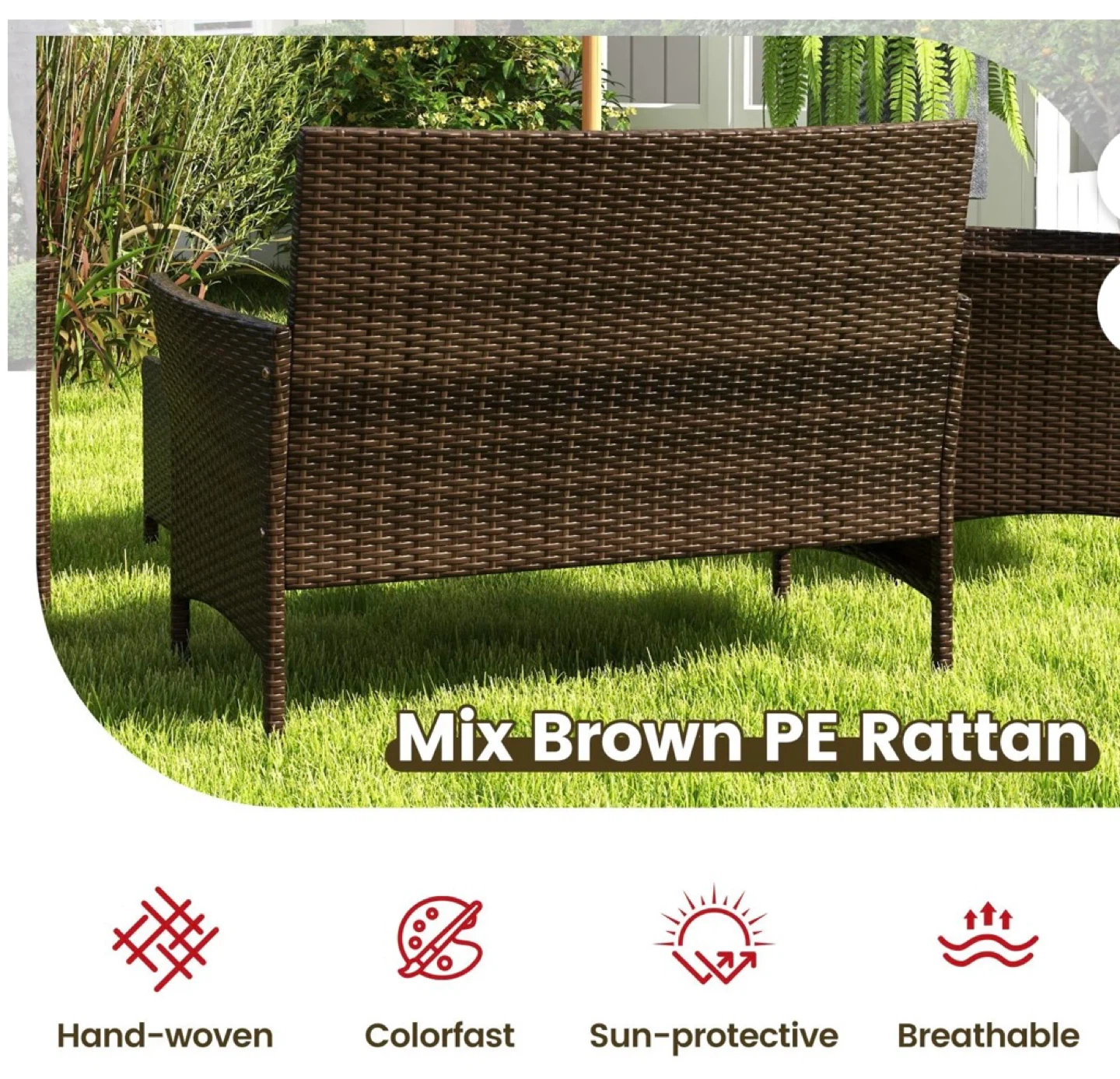 Patio Set with Red Cushions - photo 3
