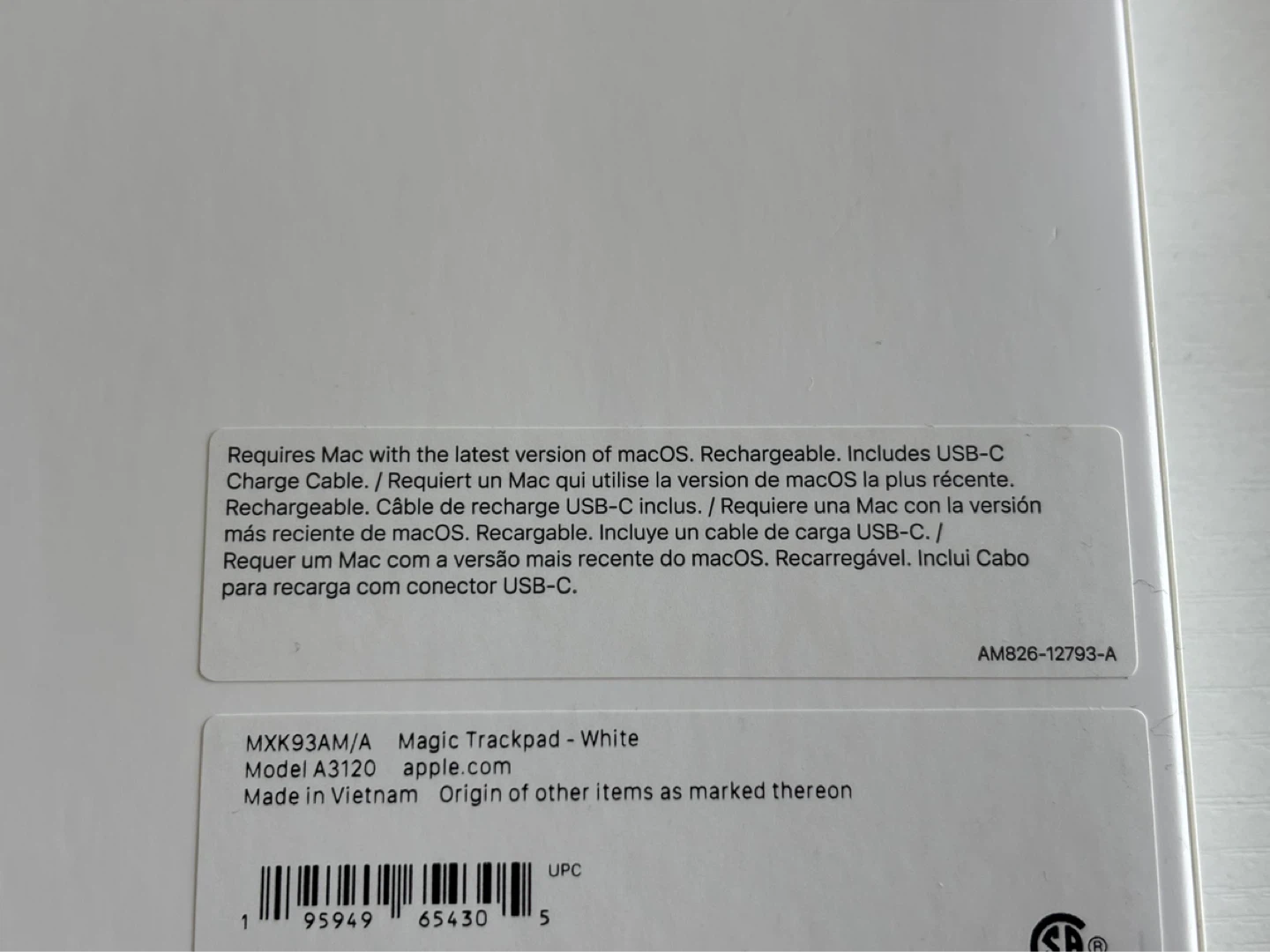 3 Left! 🆕 Apple Magic Trackpad - White - photo 3