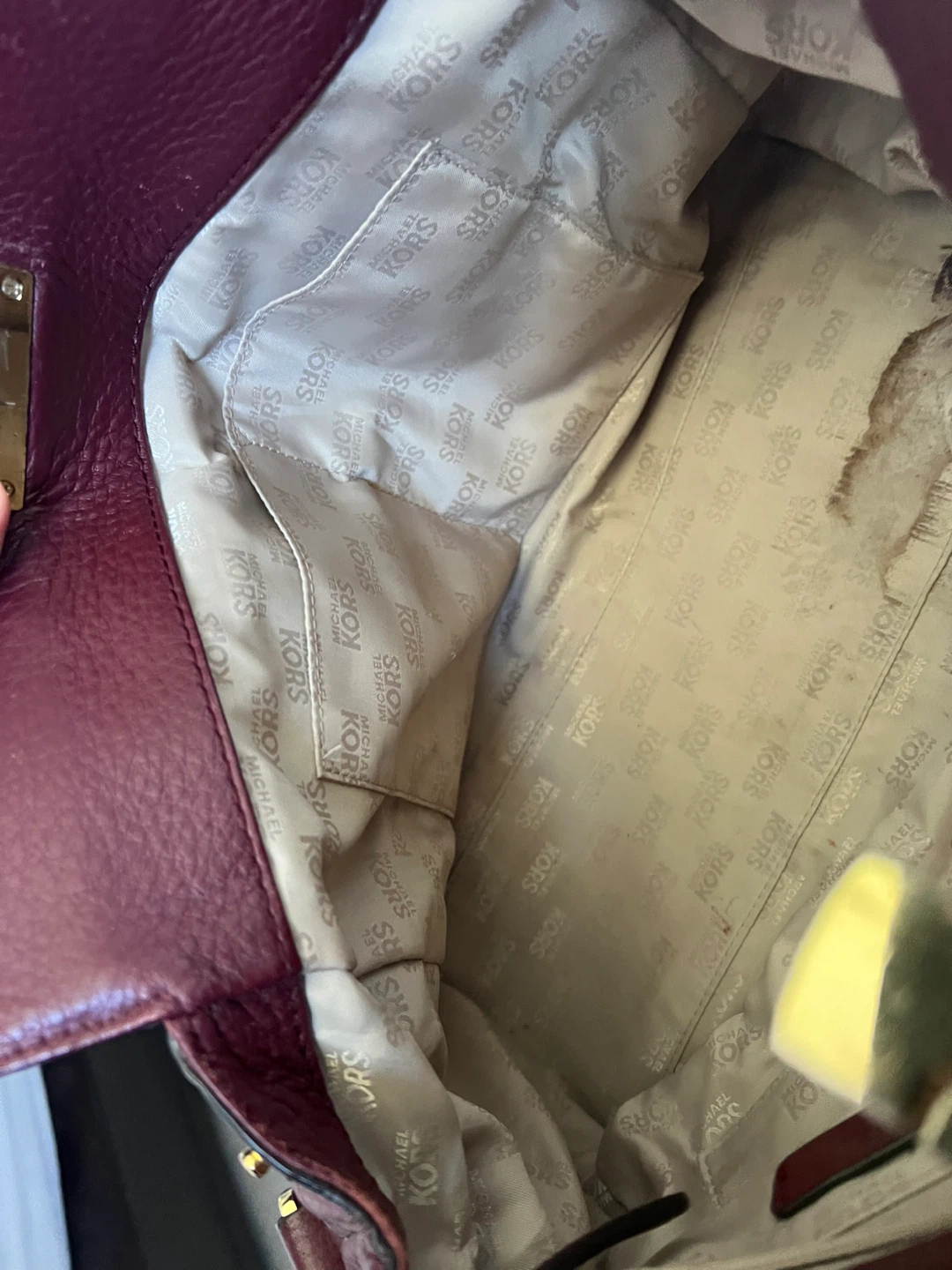 Michael Kors Burgundy Leather Satchel Handbag - photo 5