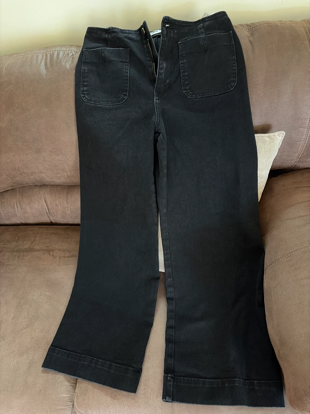 ONLY Black Denim Wide Leg Pants - photo 2