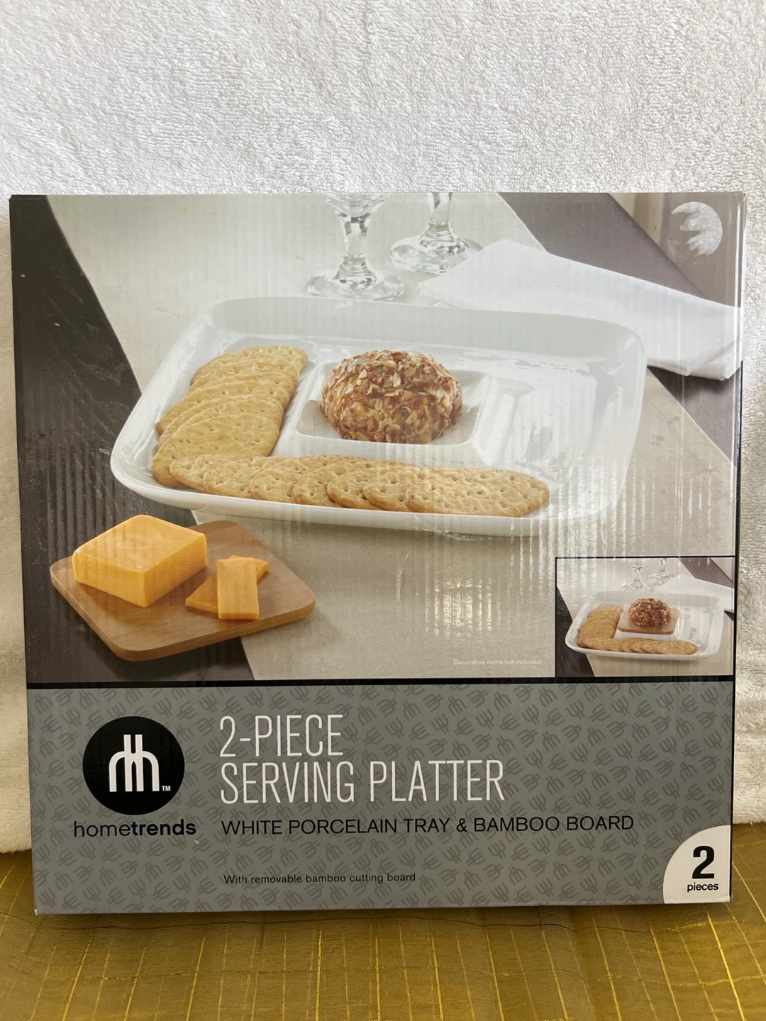 Hometrends 2-Piece Serving Platter with Bamboo Board