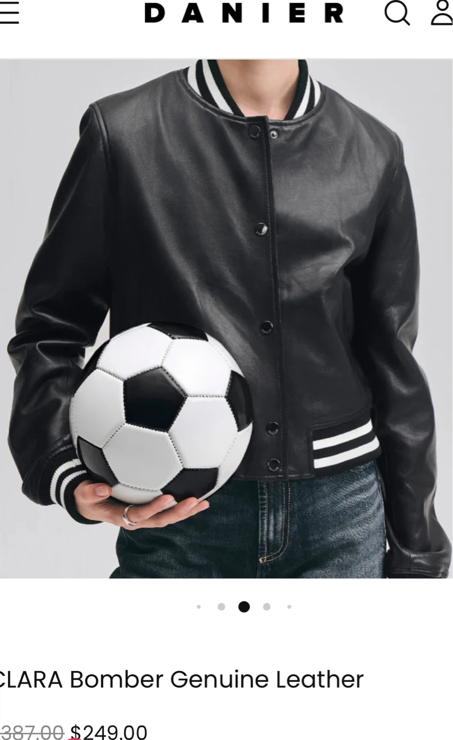 New with tags Danier CLARA Black Leather Bomber Jacket - photo 2