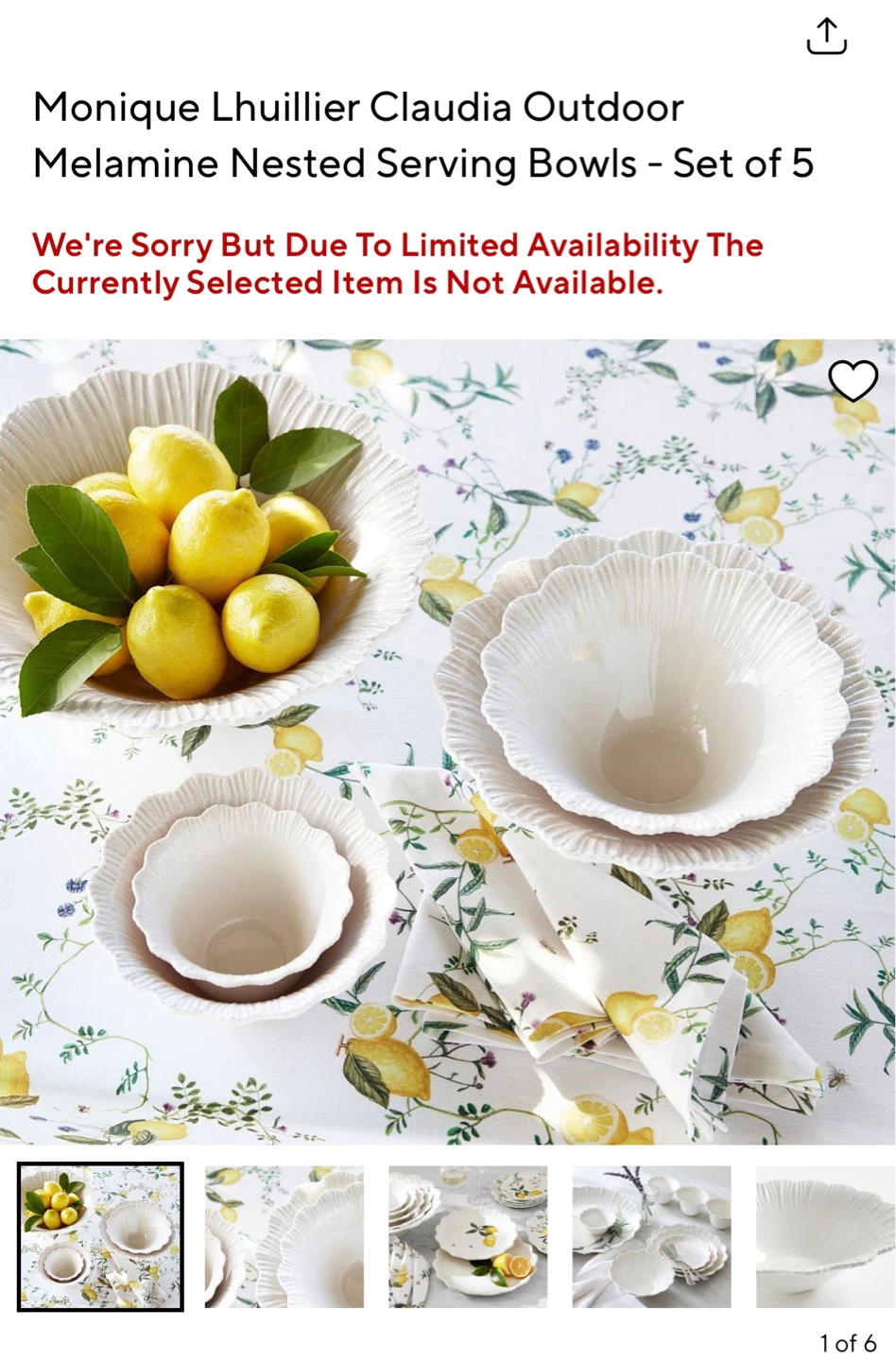 Pottery Barn Monique Lhuillier Claudia Bowl Set