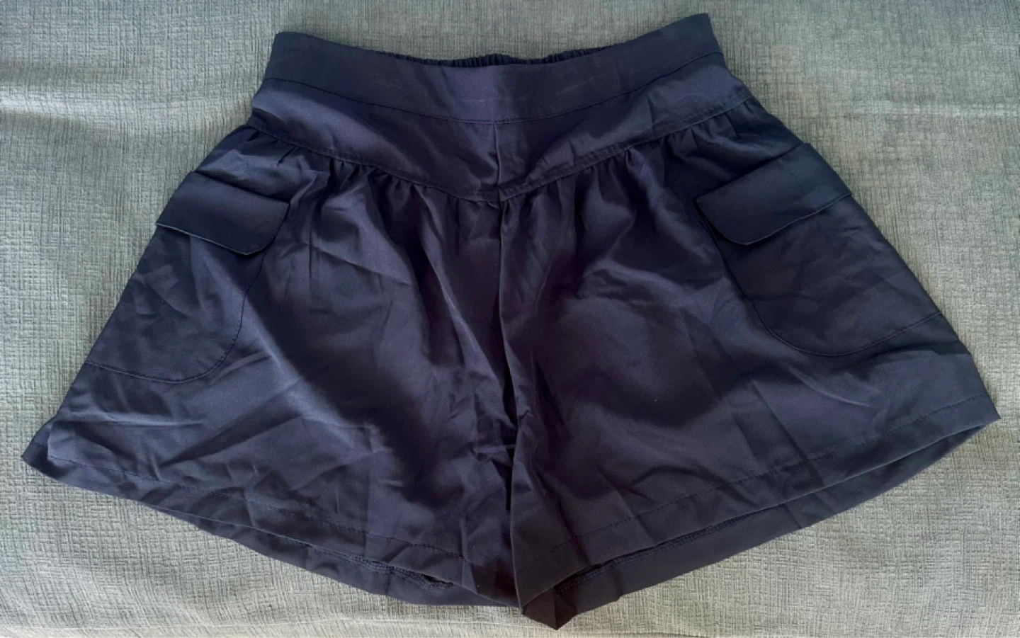 Navy Blue Shorts with Elastic Waistband