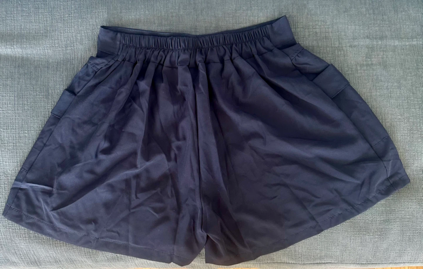 Navy Blue Shorts with Elastic Waistband - photo 2