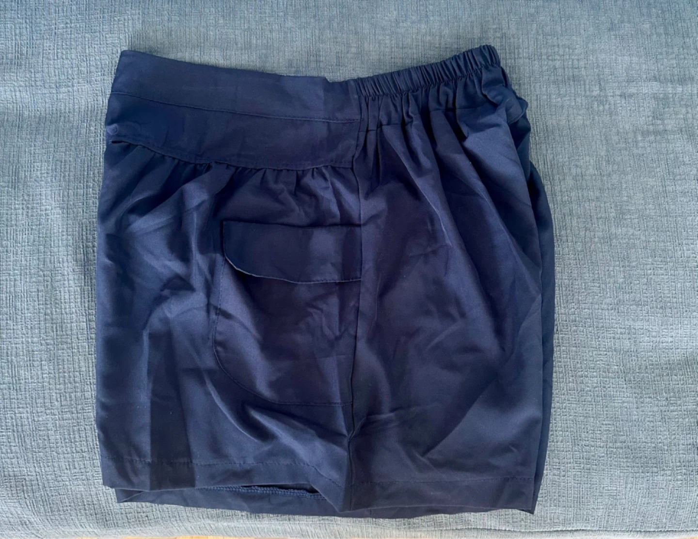 Navy Blue Shorts with Elastic Waistband - photo 3