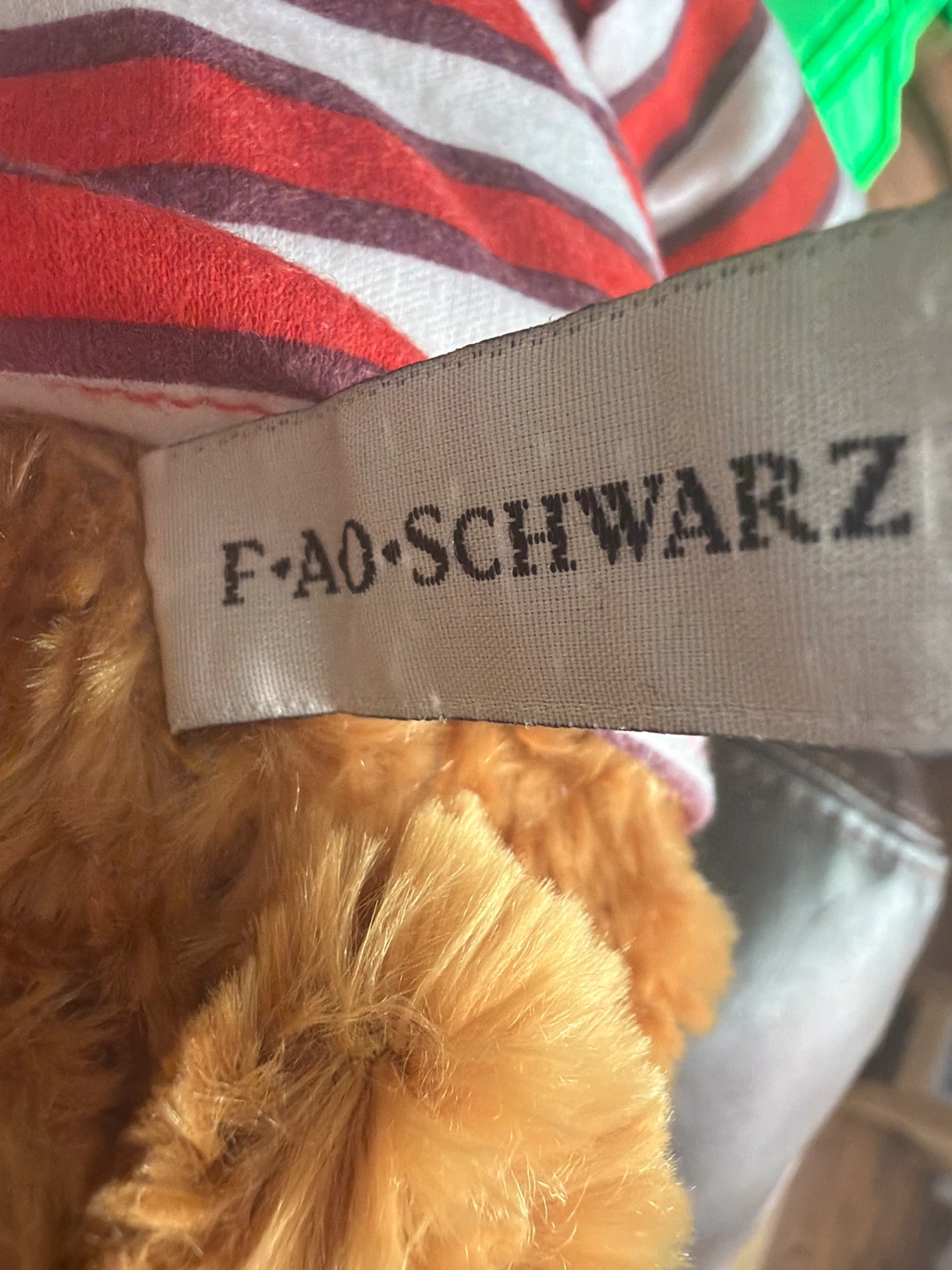 FAO Schwarz Teddy Bear with Striped Shirt - photo 3