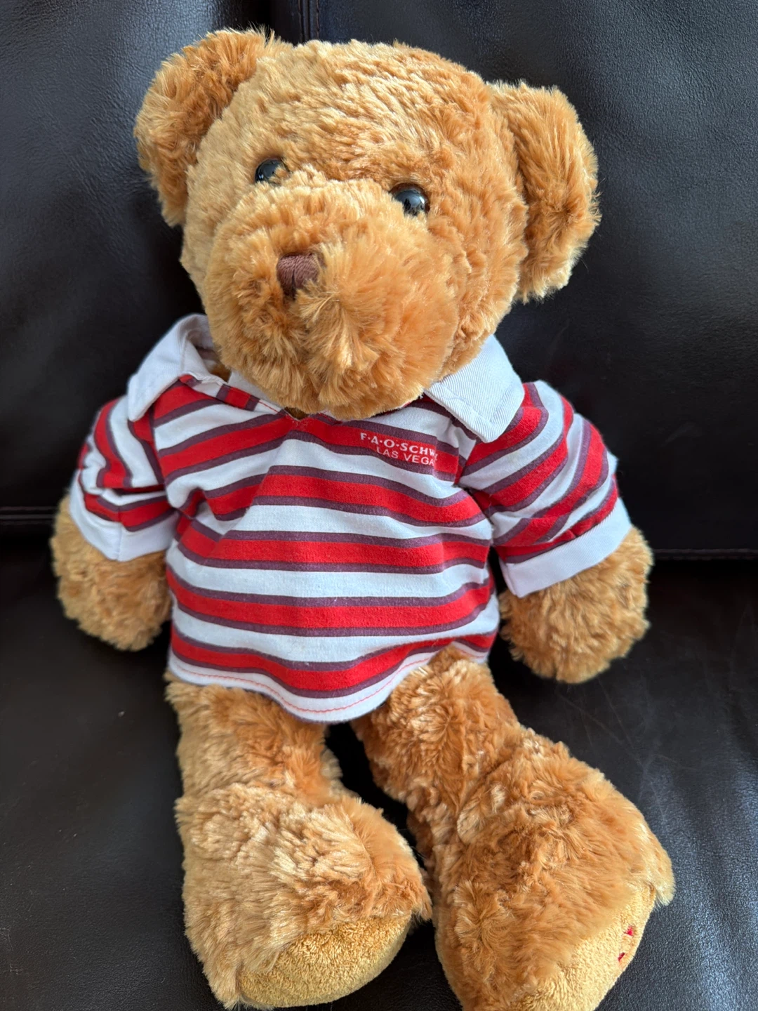 FAO Schwarz Teddy Bear with Striped Shirt