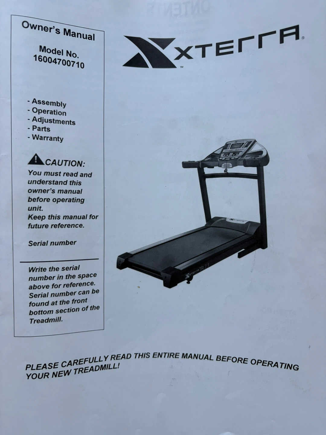XTERRA TR 7.1 Treadmill