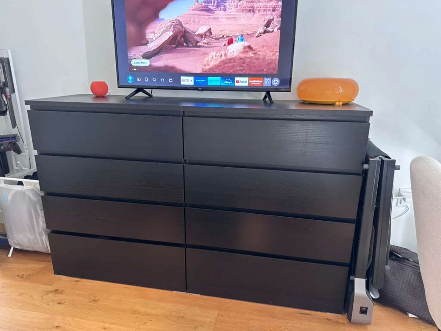 2x IKEA MALM Dresser, 4 drawers, black-brown