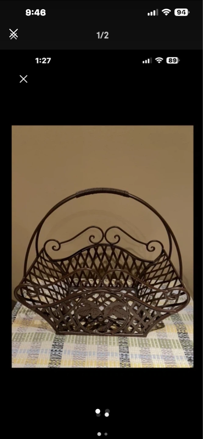 Decorative Metal Basket with Handle - photo 2
