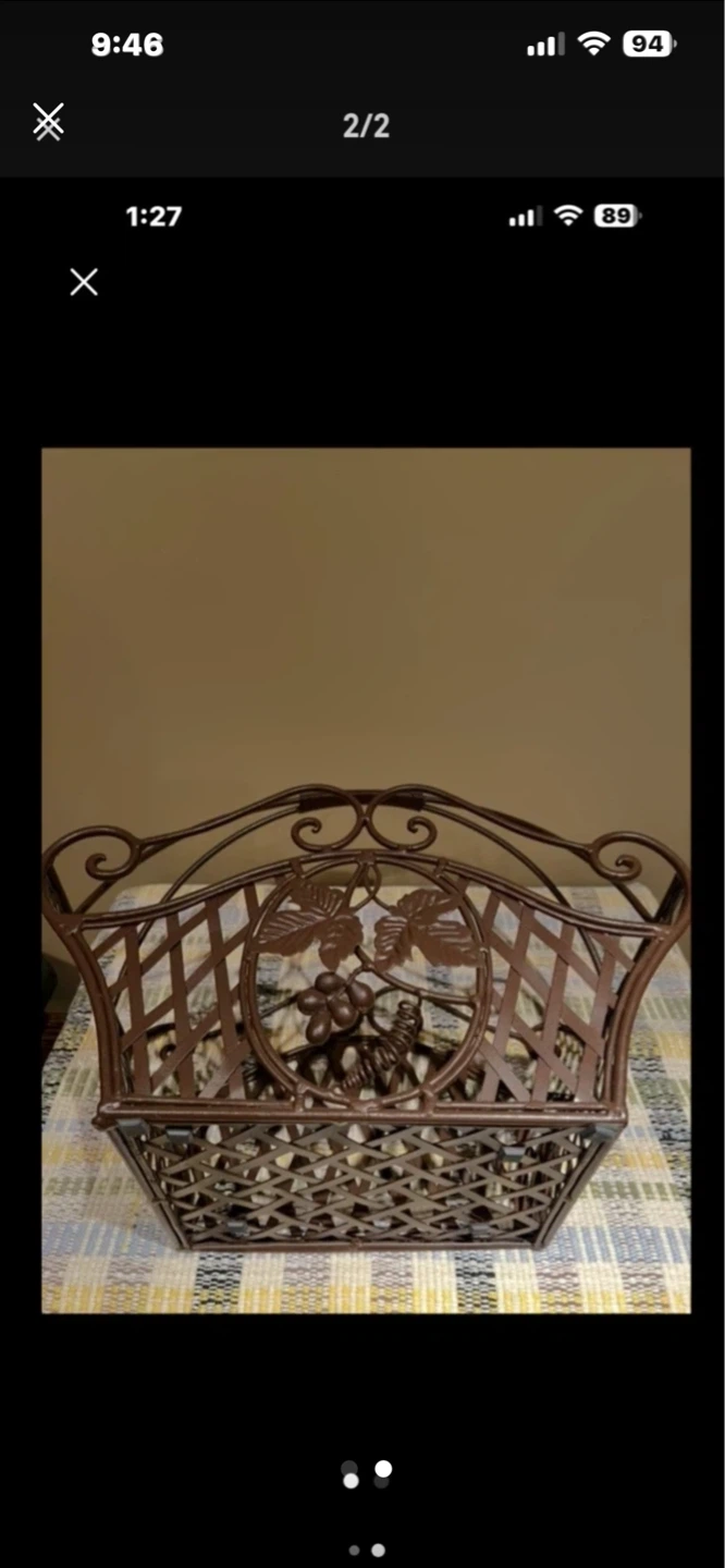 Decorative Metal Basket with Handle