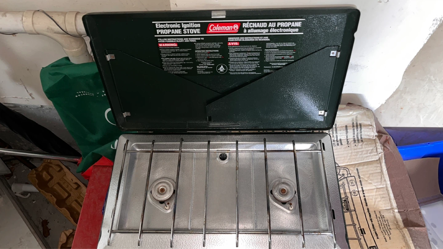 Coleman Two-Burner Propane Stove and propane tank - photo 2