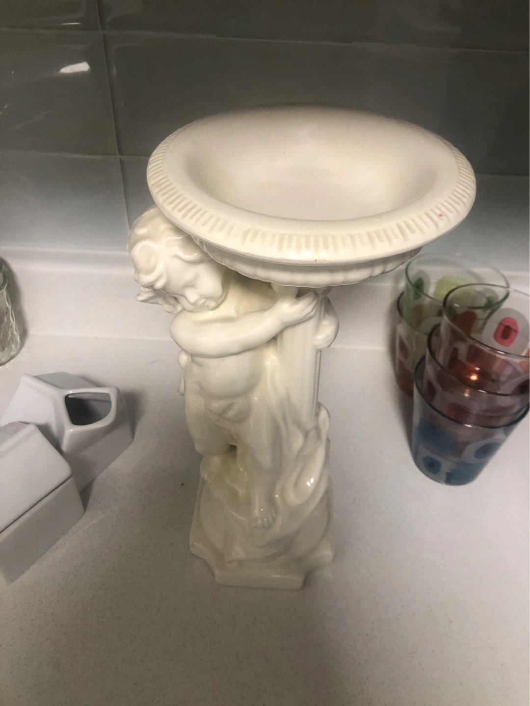 Cherub Pedestal Candy Dish Holder - photo 2