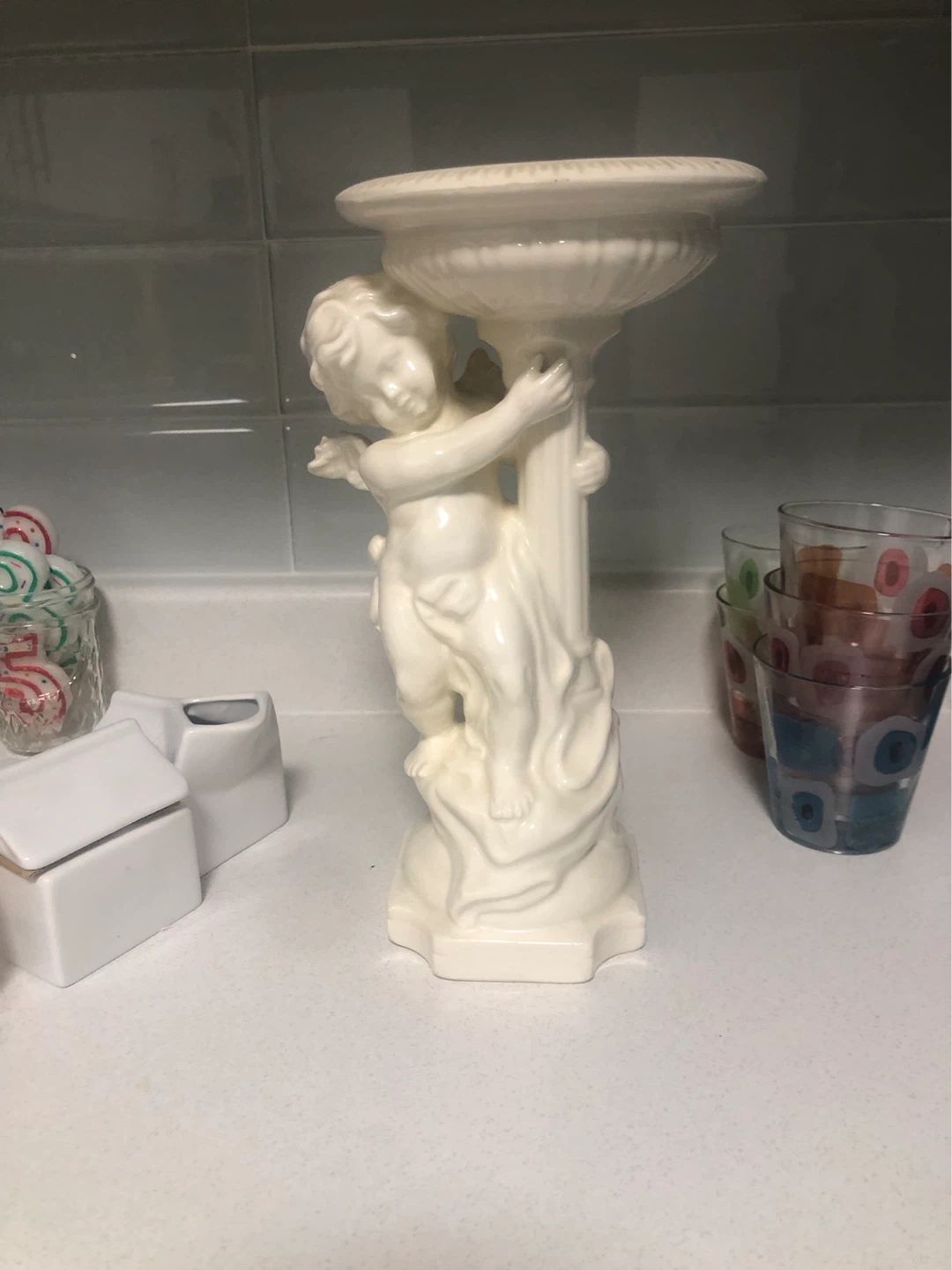 Cherub Pedestal Candy Dish Holder