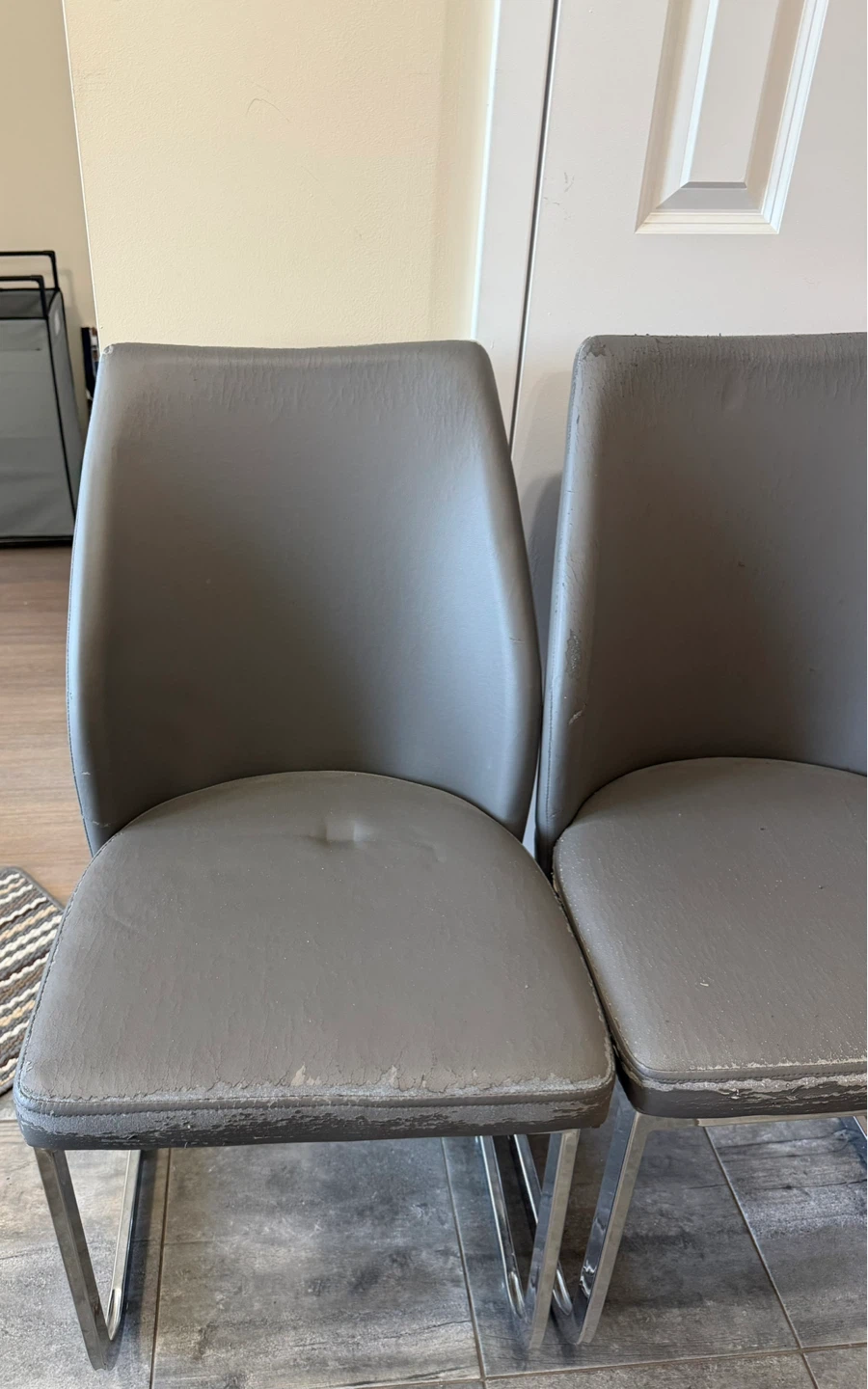 Grey Faux Leather Dining Chairs