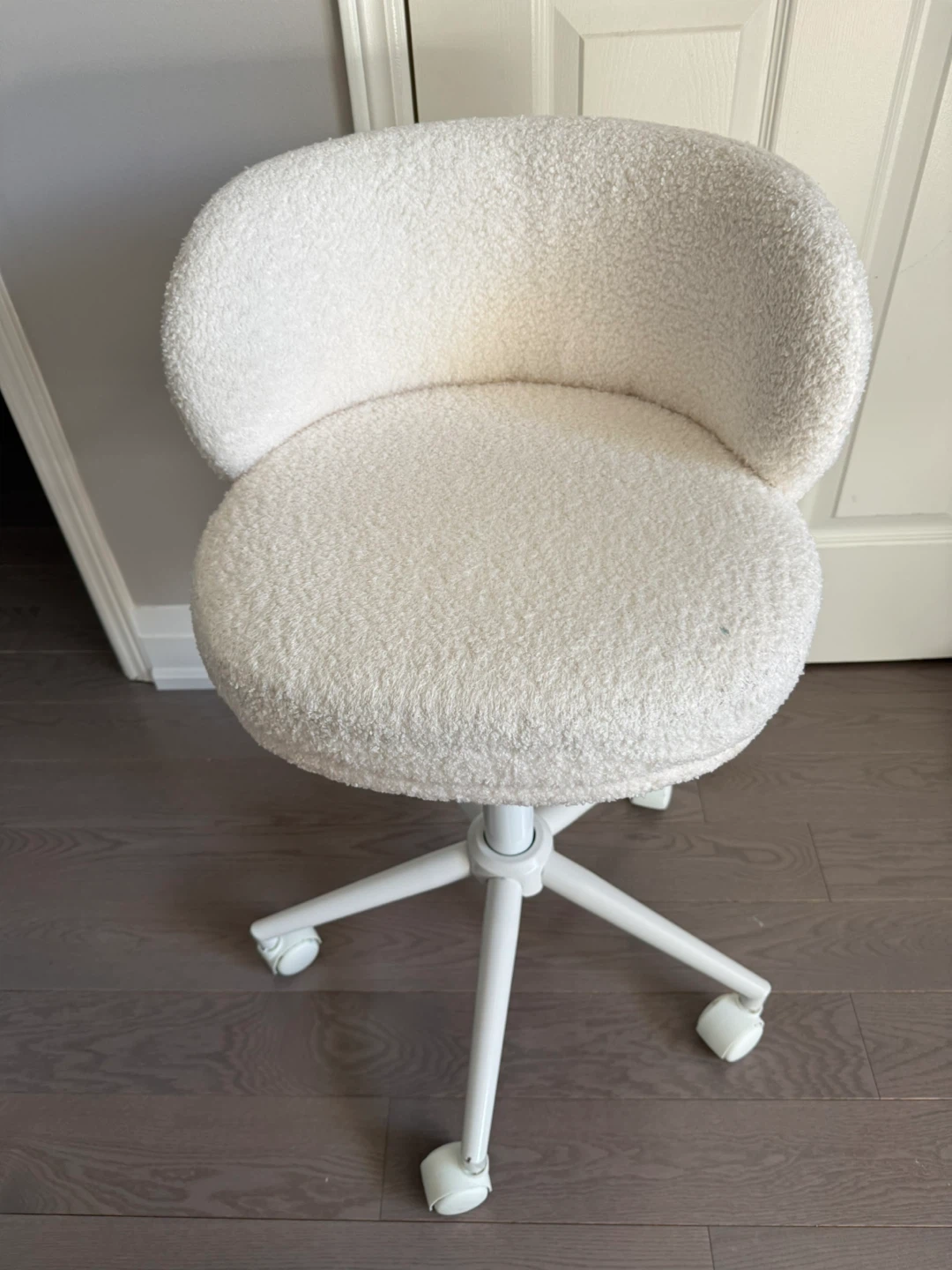 White Teddy Fleece Office Chair