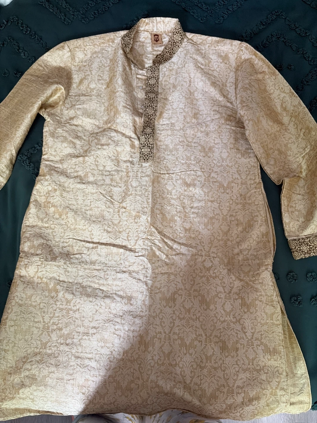 Gold Jacquard Kurta Shirt
