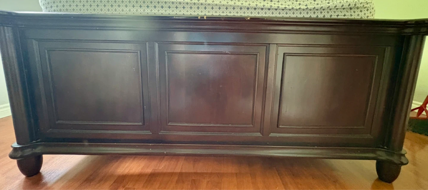 Dark Wood Queen Bed Frame and Dresser - photo 2