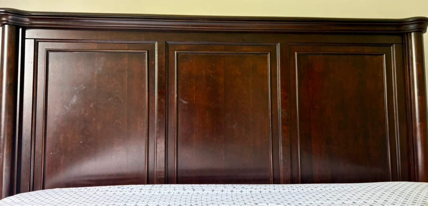 Dark Wood Queen Bed Frame and Dresser - photo 3