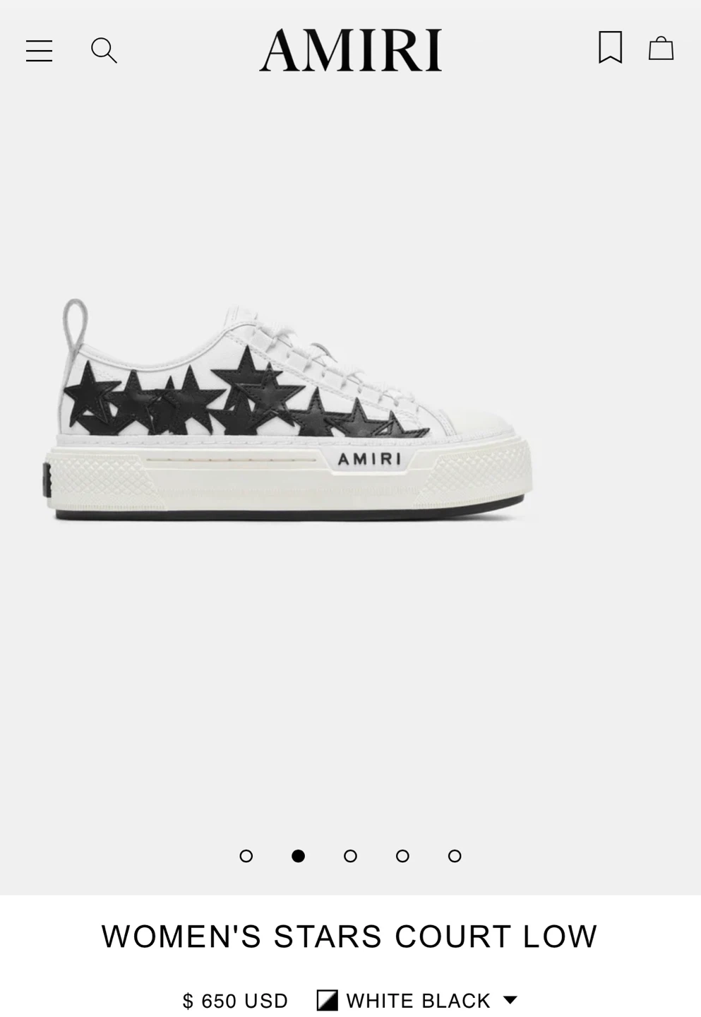 Amiri Women's Stars Court Low Top Sneakers