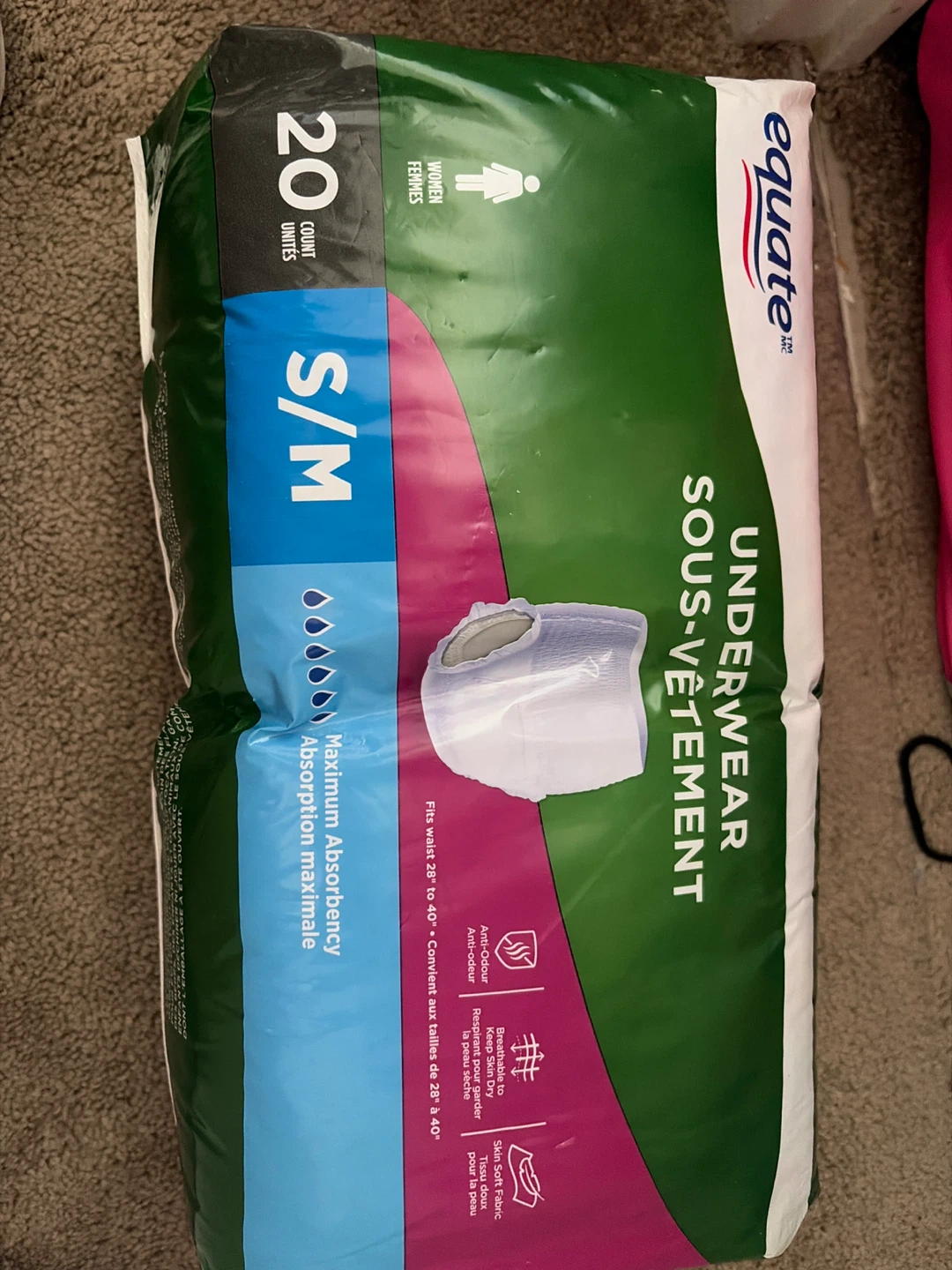 Equate Women's Underwear S/M 20 Count