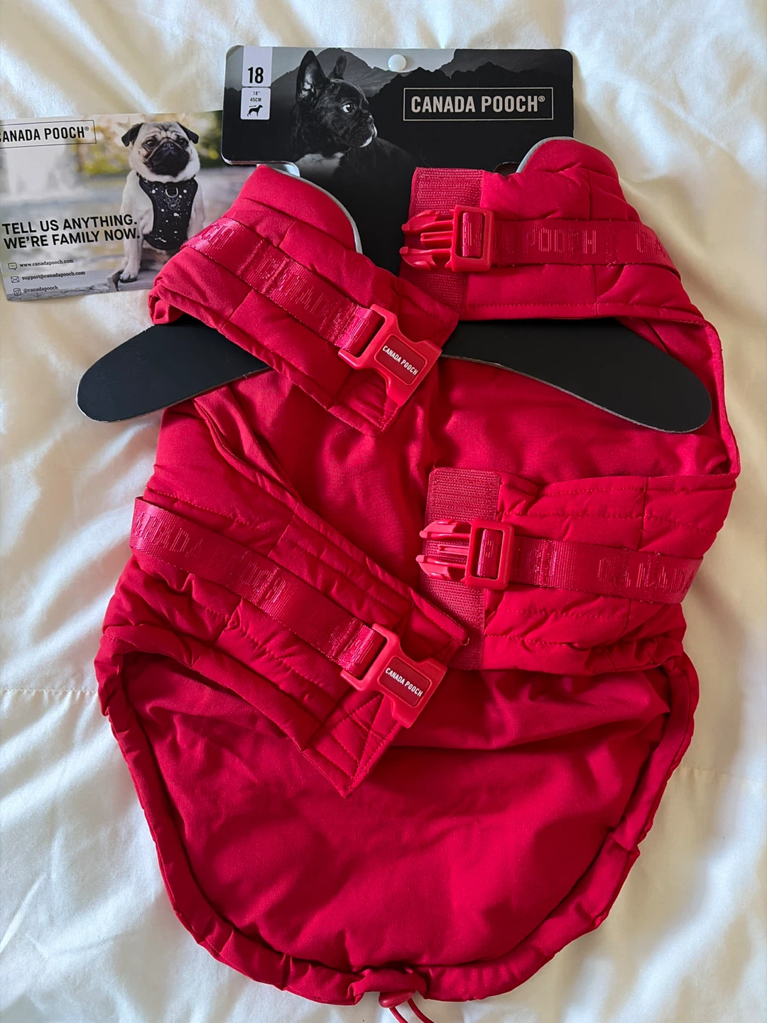 Canada Pooch Red Puffer Dog Vest Size 18 - photo 2