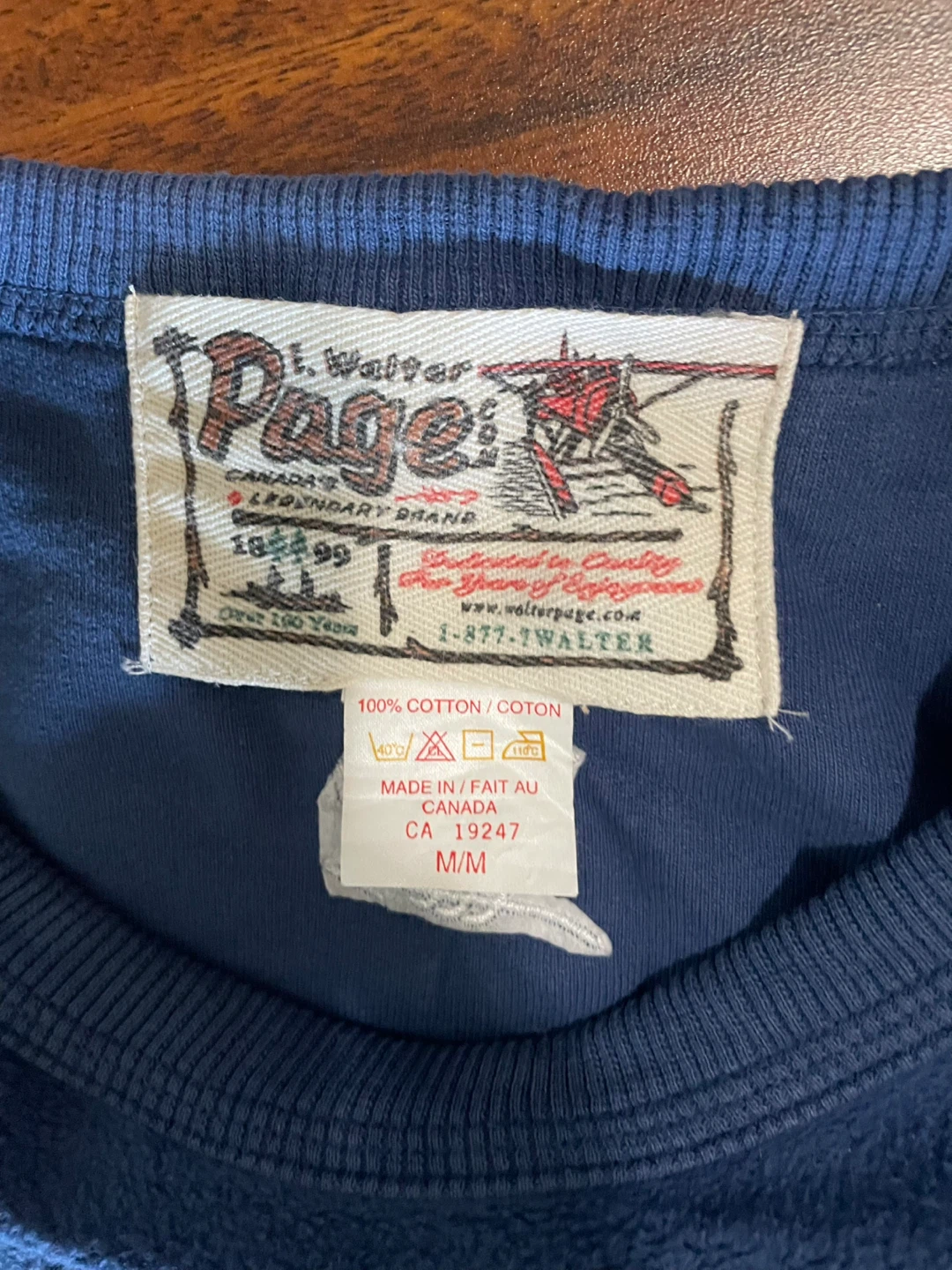 Walter Page men’s medium sweatshirt, vintage Muskoka, blue - photo 2
