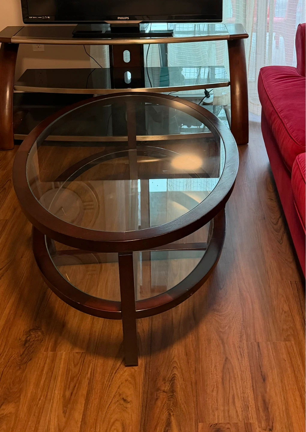 Oval Coffee Table with Glass Top