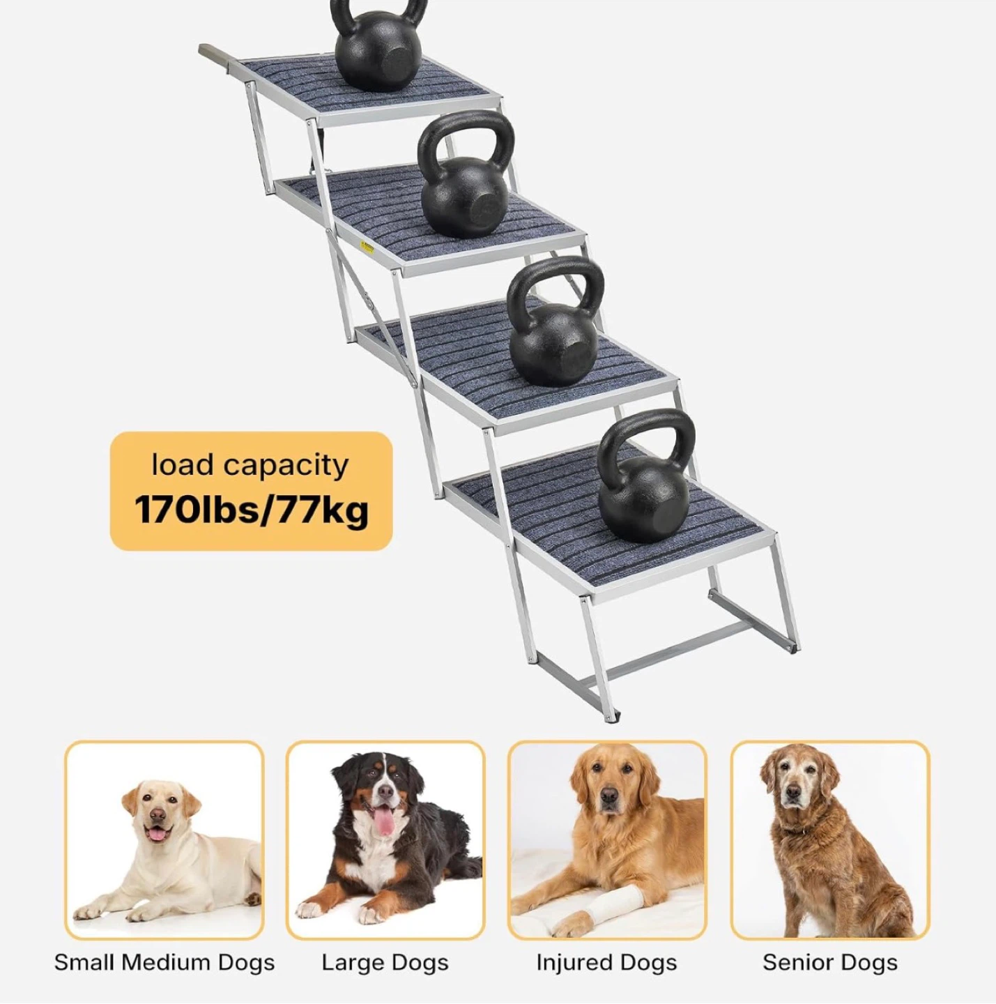 Veehoo Extra Wide 20" Dog Stairs for Large Dogs - photo 4