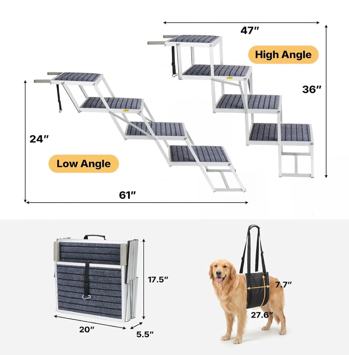 Veehoo Extra Wide 20" Dog Stairs for Large Dogs - photo 2