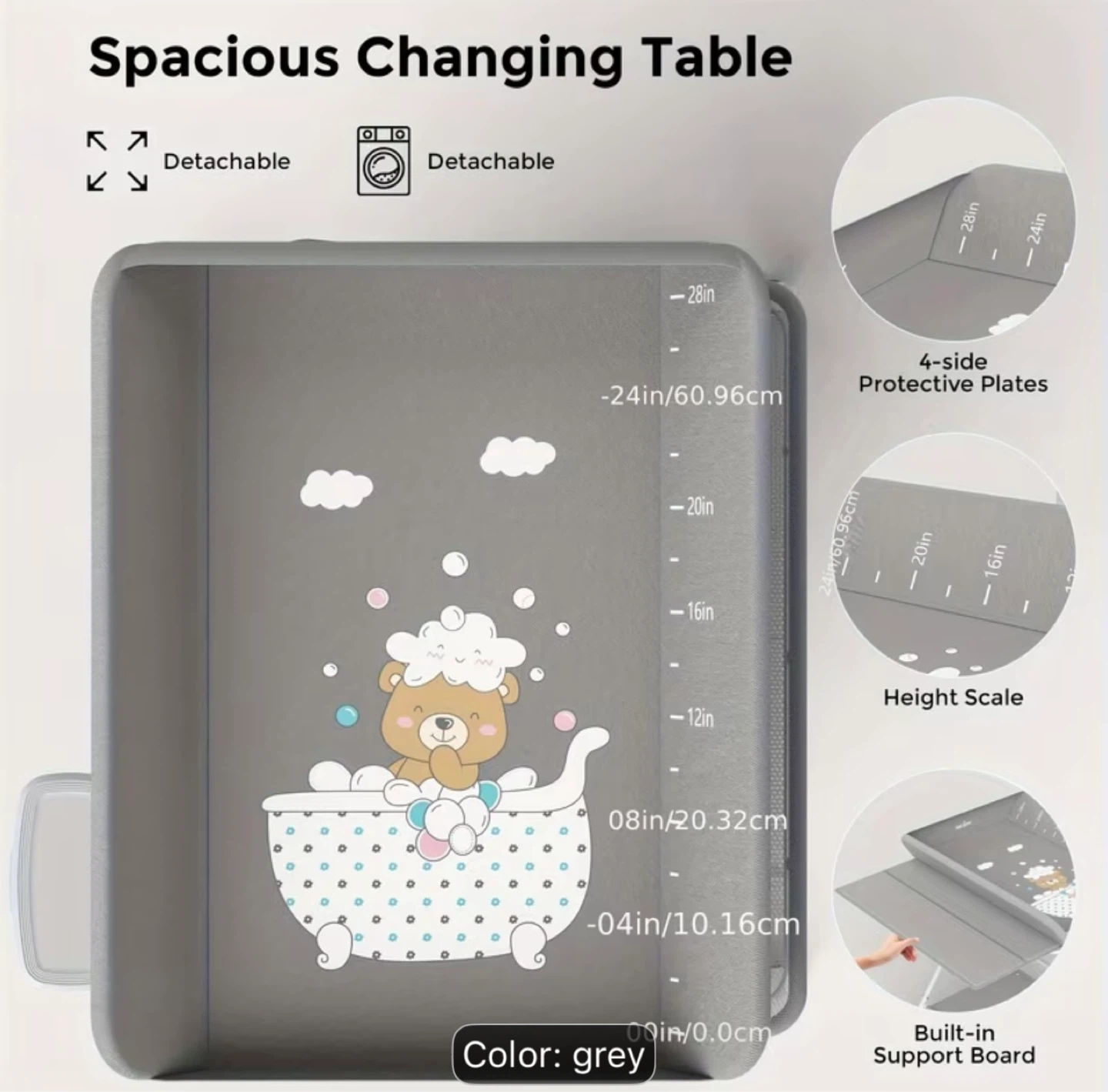 Spacious Grey Changing Table with Storage - photo 5