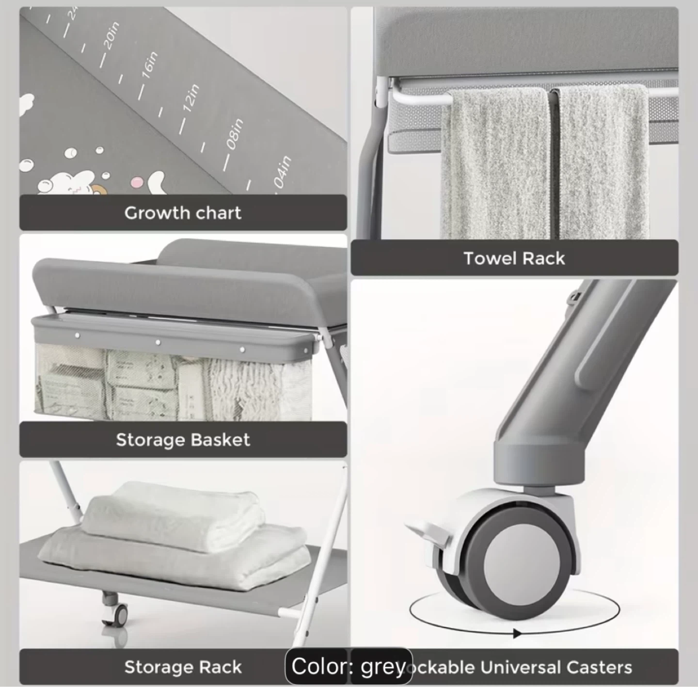 Spacious Grey Changing Table with Storage - photo 4