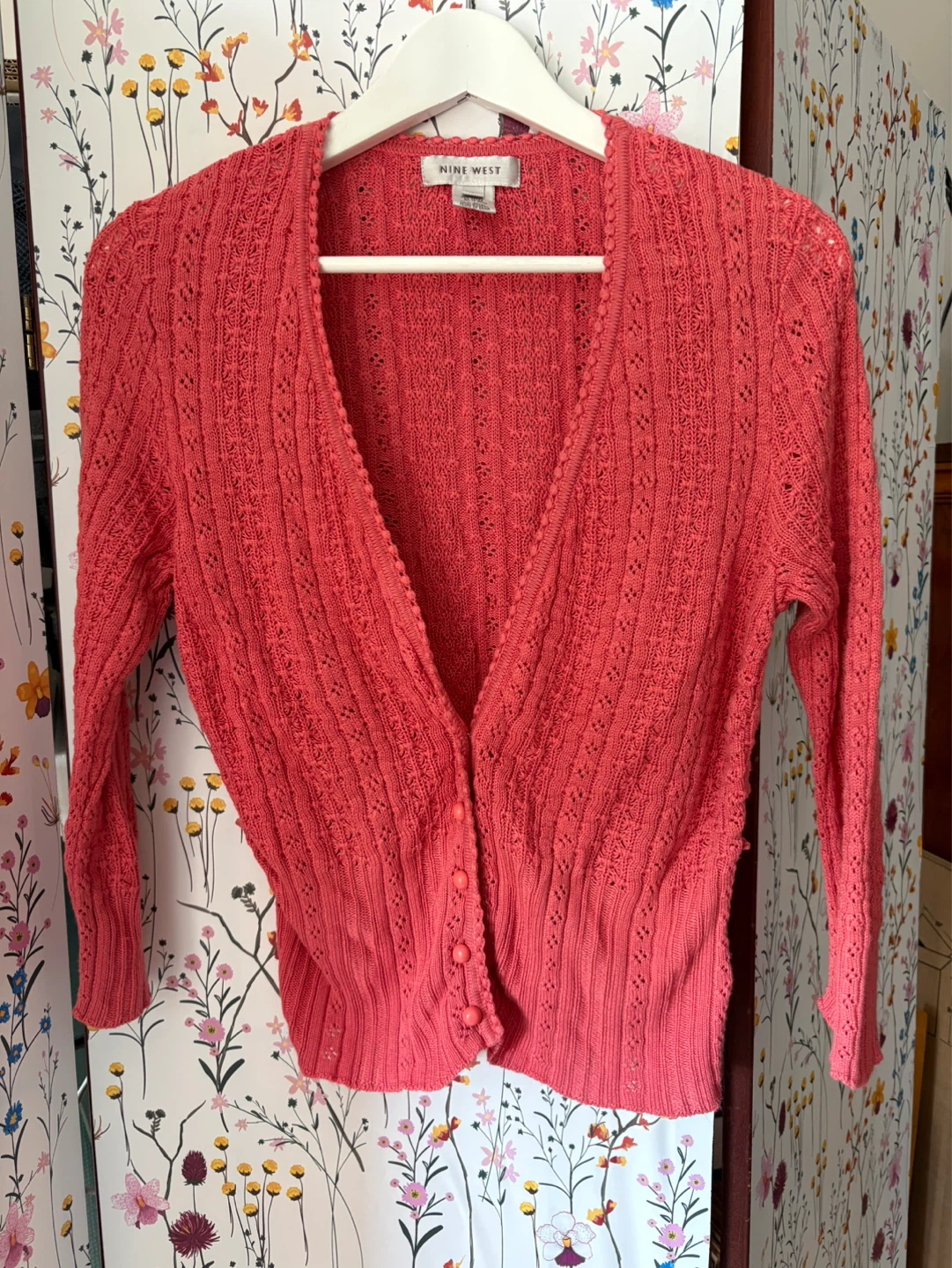 Nine West Coral Knit long sleeve Cardigan