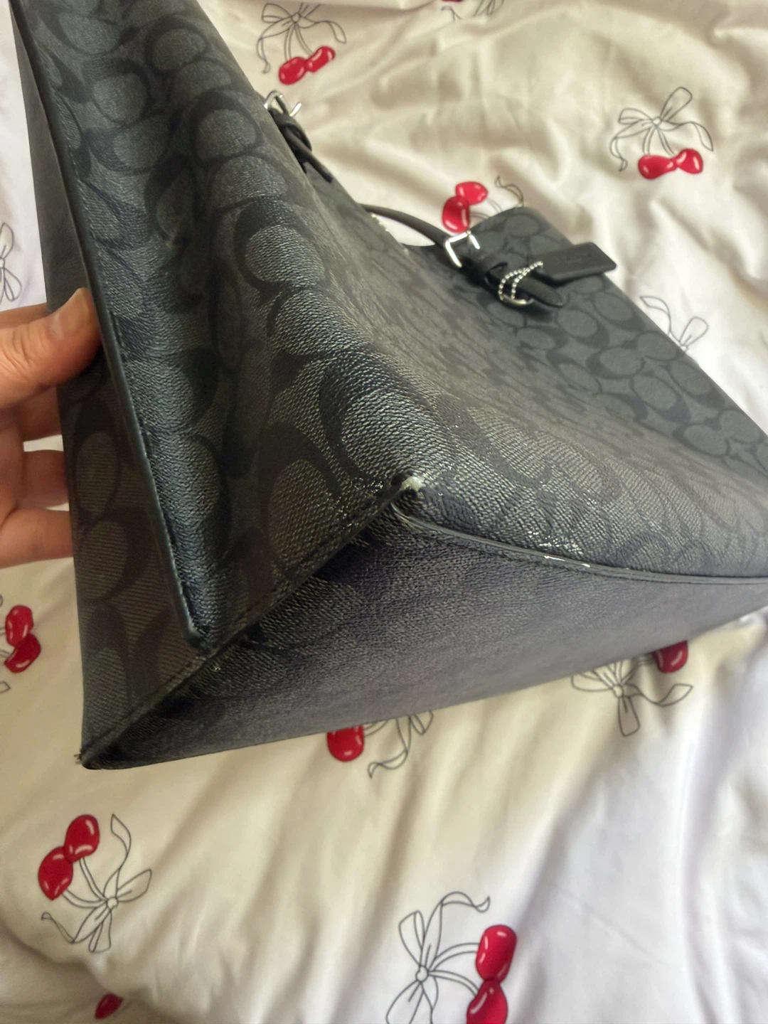Coach Mollie Tote Bag Black/Grey Coach Signature - photo 4