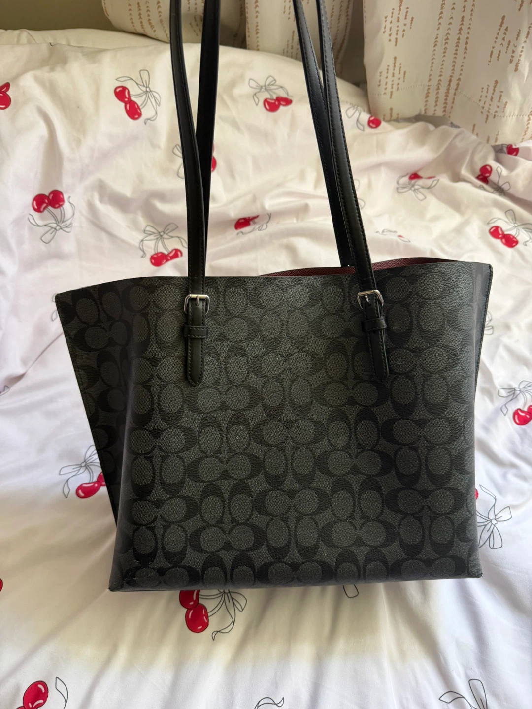 Coach Mollie Tote Bag Black/Grey Coach Signature - photo 2